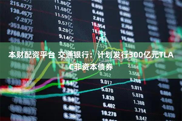 本财配资平台 交通银行：计划发行300亿元TLAC非资本债券