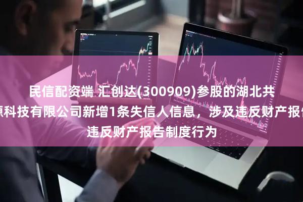 民信配资端 汇创达(300909)参股的湖北共创达新能源科技有限公司新增1条失信人信息，涉及违反财产报告制度行为